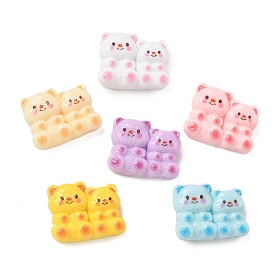 Кабошоны из смолы, двойной медведь