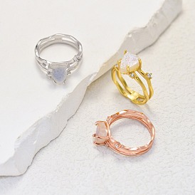 Треугольник 925 стерлинговое серебро с натуральным лунным камнем кольца