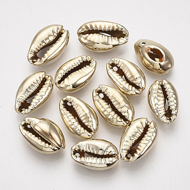 UV Plated Freshwater Shell Pendants, Cowrie Shell