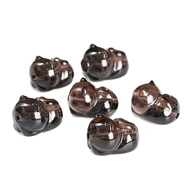 Natural Ice Obsidian Kitten Beads, Cat Shape