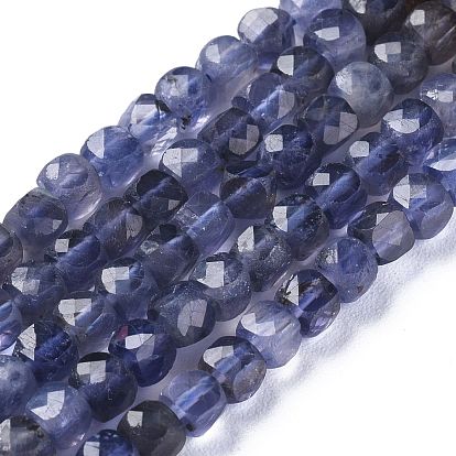 Natural Cordierite/Iolite/Dichroite Beads Strands, Faceted, Cube