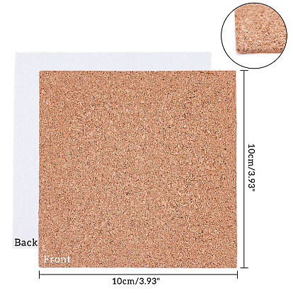 Cork Insulation Sheets, with Adhesive Back, Square, for Coaster, Wall Decoration, Party and DIY Crafts Supplies