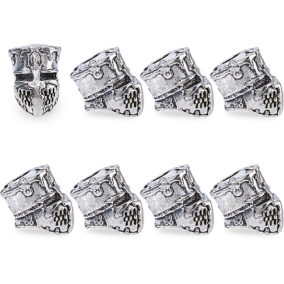 8шт. бусины из европейского сплава в тибетском стиле, шлем, бусины с большим отверстием