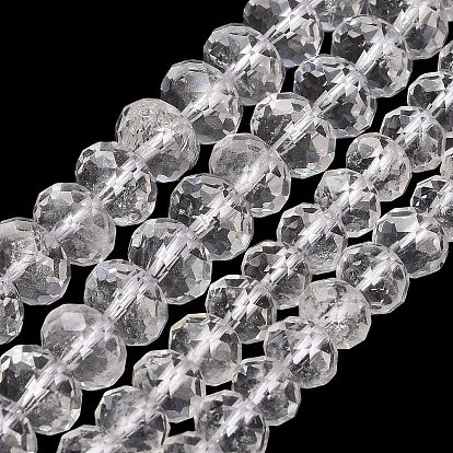 Природных кристаллов кварца бисер нитей, рондель из горного хрусталя, граненые