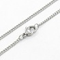 Women's 304 Stainless Steel Twisted Chain Necklaces, with Lobster Claw Clasps, 17.7 inch (450mm)