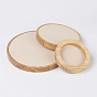 Wood Jewelry Displays, with Faux Suede, Flat Round