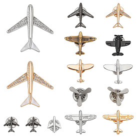 15 pièces 15 styles broches en alliage de zinc, hélice d'avion