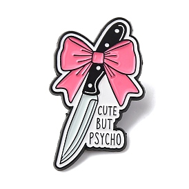 Нож с эмалированными булавками в виде бантика, булавки для лацканов из сплава для одежды рюкзака, чёрные