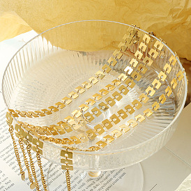 Женский браслет из титановой стали с геометрическим узором в стиле хип-хоп 18k, золотой женский браслет e143