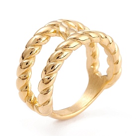 Ion Plating(IP) 304 Stainless Steel Finger Rings, Twist