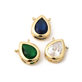 Латунные микро проложить кубического циркония подвески, слезинки, долговечный, стойки покрытие, без свинца и без кадмия, реальный 18 k позолоченный