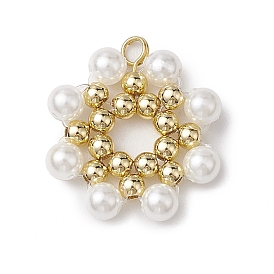 Подвески из ракушечного жемчуга, подвески-снежинки с золотистыми латунными бусинами