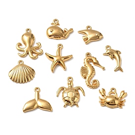 10 шт. 304 подвески из нержавеющей стали, морская жизнь