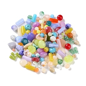 Opaque Acrylic Beads, Mixed Shapes