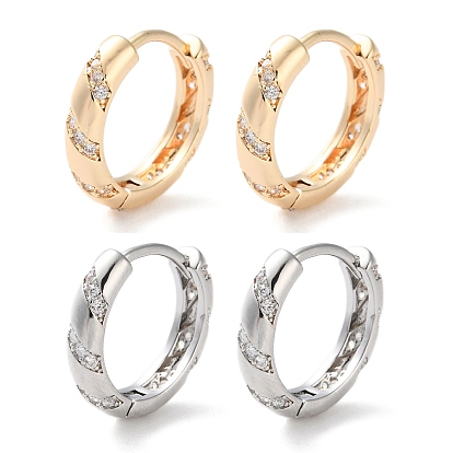 Латунные серьги-кольца из прозрачного кубического циркония, кольцо