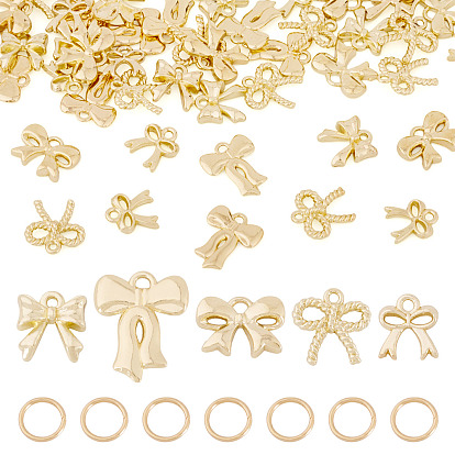 50 шт. подвески из сплава в виде банта, с 50шт 304 открытыми соединительными кольцами из нержавеющей стали