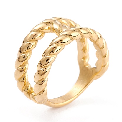 Ion Plating(IP) 304 Stainless Steel Finger Rings, Twist