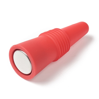 Silicone Wine Bottle Stoppers, with Stainless Steel Findings inside, Cone