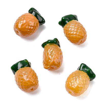 Эмалевые бусины ручной работы в технике лэмпворк, ананас