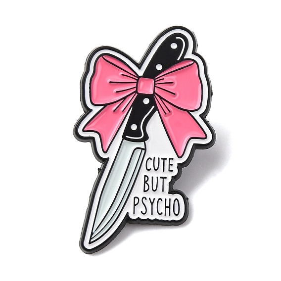 Нож с эмалированными булавками в виде бантика, булавки для лацканов из сплава для одежды рюкзака, чёрные