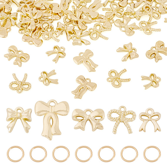 50 шт. подвески из сплава в виде банта, с 50шт 304 открытыми соединительными кольцами из нержавеющей стали