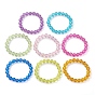 8 шт. 8 цвета 7.5 мм граненые круглые прозрачные акриловые эластичные детские браслеты из бисера для девочек