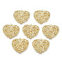 Brass Micro Pave Clear Cubic Zirconia Pendants, Nickel Free, Heart
