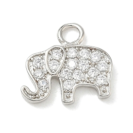 Латунные микропаве прозрачные кубические циркониевые подвески, очарование слона