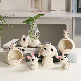Ceramic Rabbit Figurines, for Home Desktop Decoration
