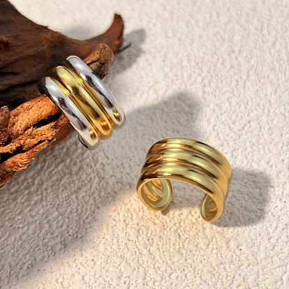 304 массивные манжетные кольца из нержавеющей стали, широкополосные открытые кольца