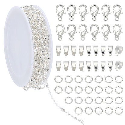 Наборы для самостоятельного изготовления ожерелий/браслетов из плоских овальных железных цепей с латунным покрытием