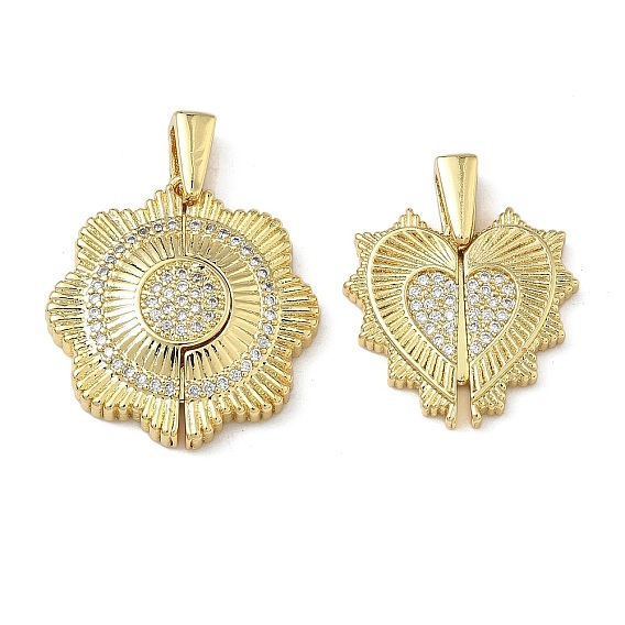 Латунные микро проложить кубического циркония подвески, реальный 16 k позолоченный