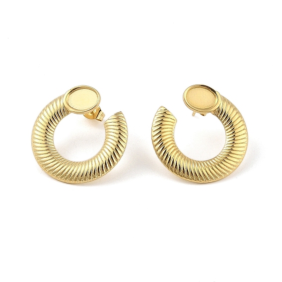 Левое и правое ионное покрытие (IP) 304 фурнитура для сережек-гвоздиков из нержавеющей стали для женщин, Кольца