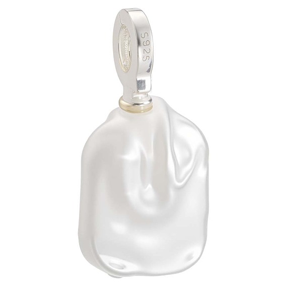 1Кусочки из натурального барочного жемчуга Кеши из пресноводного жемчуга, с платиновым оттенком 925 фурнитура из стерлингового серебра, родий