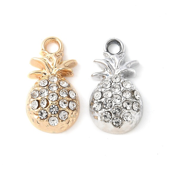 Сплава кристалла горный хрусталь подвески, стойки покрытие, без кадмия, без никеля и без свинца, ананас