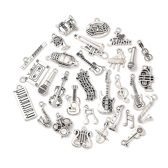 30шт 30 стили тибетский стиль сплав подвески набор, музыкальные инструменты прелести