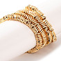 Electroplated Synthetic Non-magnetic Hematite Beads Strands, Twisted Square