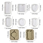 8Pcs 8 Style DIY Pendant Silicone Molds, Resin Casting Molds, Clay Craft Mold Tools, Rectangle & Peach Heart & Shield & Oval & Flat Round & Square