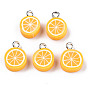 Handmade Polymer Clay Charms, with Platinum Tone Iron Findings