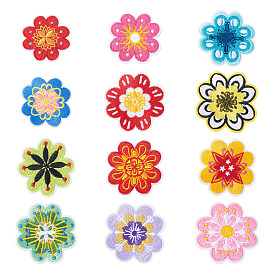 12 шт. полиэстеровые заплатки для одежды, маргаритка