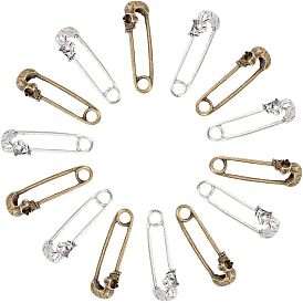 24 шт 2 цвета подвески из сплава в тибетском стиле, защитная брошь с черепом