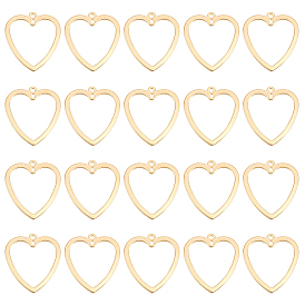 20шт. латунные 2-образные подвески, сердце, без никеля 
