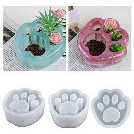 Cat Paw Print Planter DIY Food Grade Silicone Molds, Resin Casting Molds, for UV Resin, Epoxy Resin Craft Making