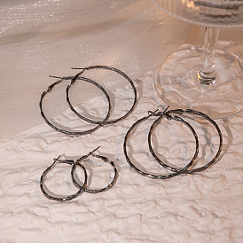 Минималистичные круглые серьги в готическом стиле для женщин с модной черной отделкой из бронзы