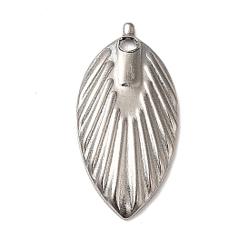 Pendentifs en acier inoxydable, charmes de feuilles