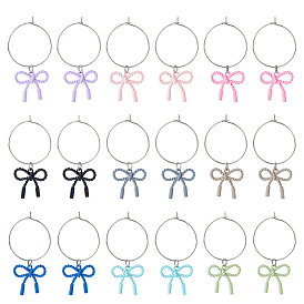 18 шт. 9 стили бант сплав винный бокал подвески, с 316 шармами из хирургической нержавеющей стали