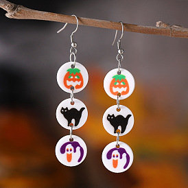 Halloween Acrylic Earrings, with Stainless Steel Earrings Hook, Platinum