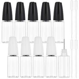 Column PET Refillable Dropper Bottle, with Stainless Steel Pin and Disposable Plastic Transfer Pipettes