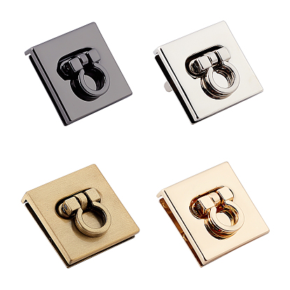 4 ensembles 4 couleurs fermoir en alliage de zinc verrou tournant, accessoires de repalcement de sac, sans cadmium et sans plomb