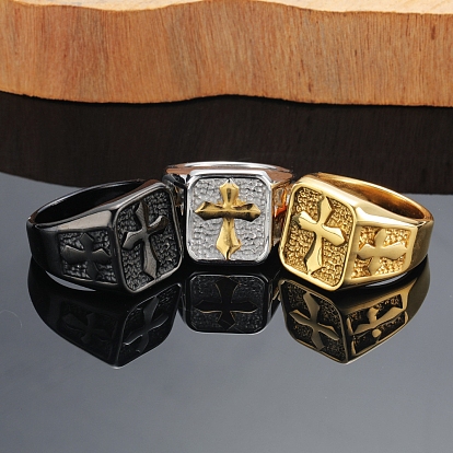 Stainless Steel Ring, Cross